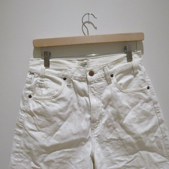CITIZENS OF HUMANITY Rosa Culotte Denim Jean Shorts White Perla Coastal Preppy - Picture 3 of 11
